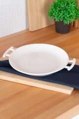 BIANCO PERLA KULPLU YUVARLAK SERVİS TABAK 29CM