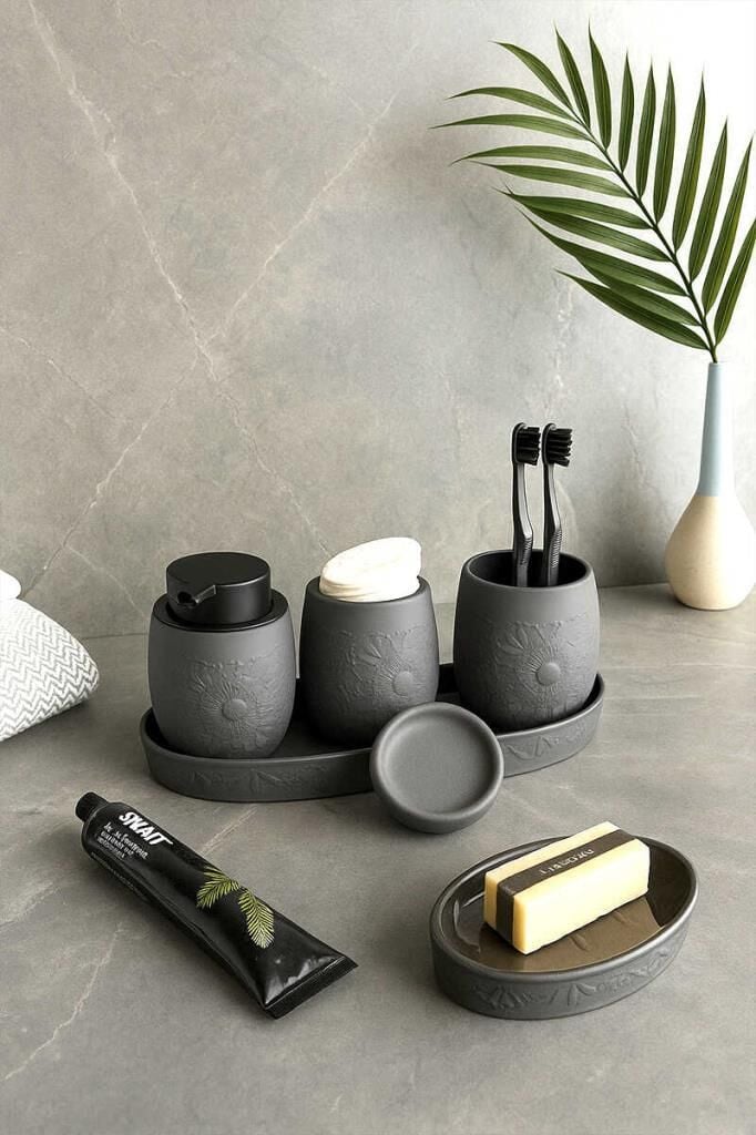 CLISTA ANTRASİT 5 PARÇA BANYO SETİ