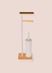 TEPSİLİ VE FIRÇALI TUVALET KAĞIDI STANDI GRİ