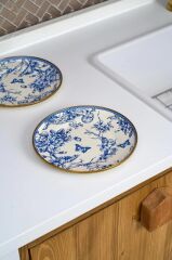 BLUE LİFE EMAYE 2'Lİ PASTA TABAK 20CM