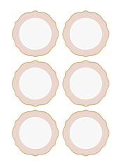 JASWELY 6'LI PEMBE SERVİS TABAK 27CM