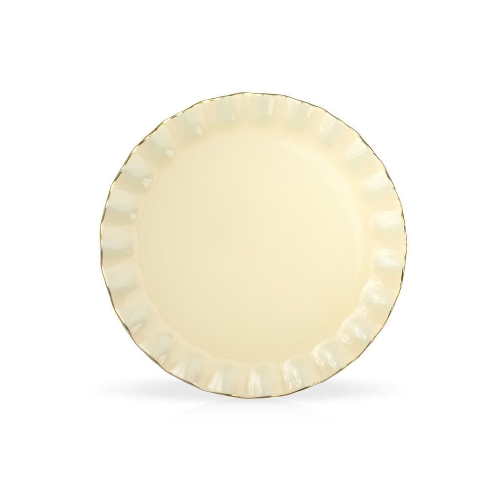 SOLID KREM WAVY TEKLİ PASTA TABAK 20CM