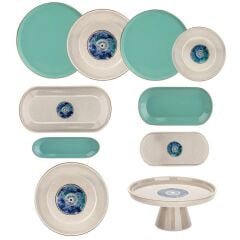 MARIANNA BONCUK YEŞİL 6 KİŞİLİK 30 PARÇA YEMEK TAKIMI