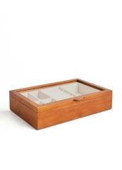 AHŞAP TAKI KUTUSU 6 BÖLMELİ 34X19X8CM