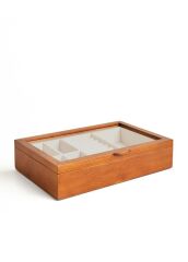 AHŞAP TAKI KUTUSU 6 BÖLMELİ 34X19X8CM