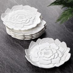 ÇİÇEK KABARTMA 6'LI PASTA TABAK 20CM