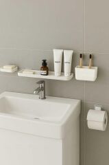 MOLIETTE YAPIŞKANLI 5 PARÇA BANYO AKSESUAR SETİ - BEYAZ