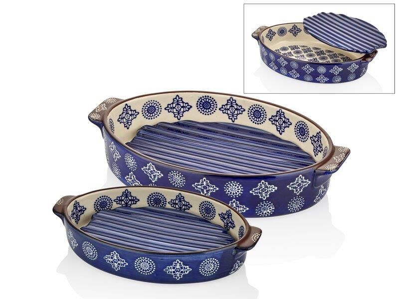 MAVİ OVAL NİHALELİ 2'Lİ FIRIN KABI