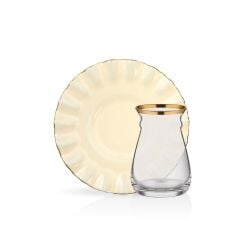 SOLID KREM WAVY TEK KİŞİLİK ÇAY SETİ