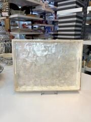 KREM SEDEFLİ DİKDÖRTGEN TEPSİ 40X30CM