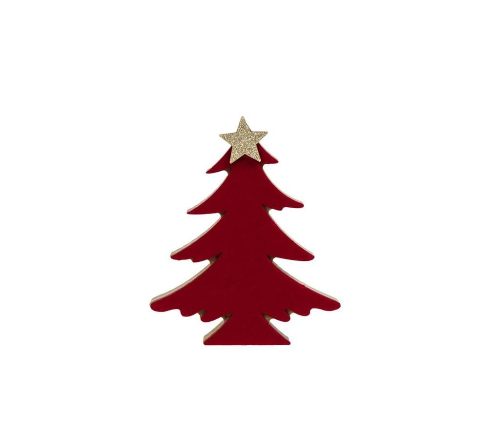 KIRMIZI AHŞAP NOEL AĞAÇ DEKOR 11CM