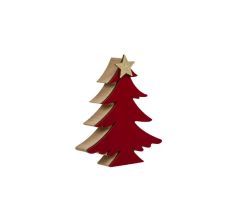 KIRMIZI AHŞAP NOEL AĞAÇ DEKOR 11CM