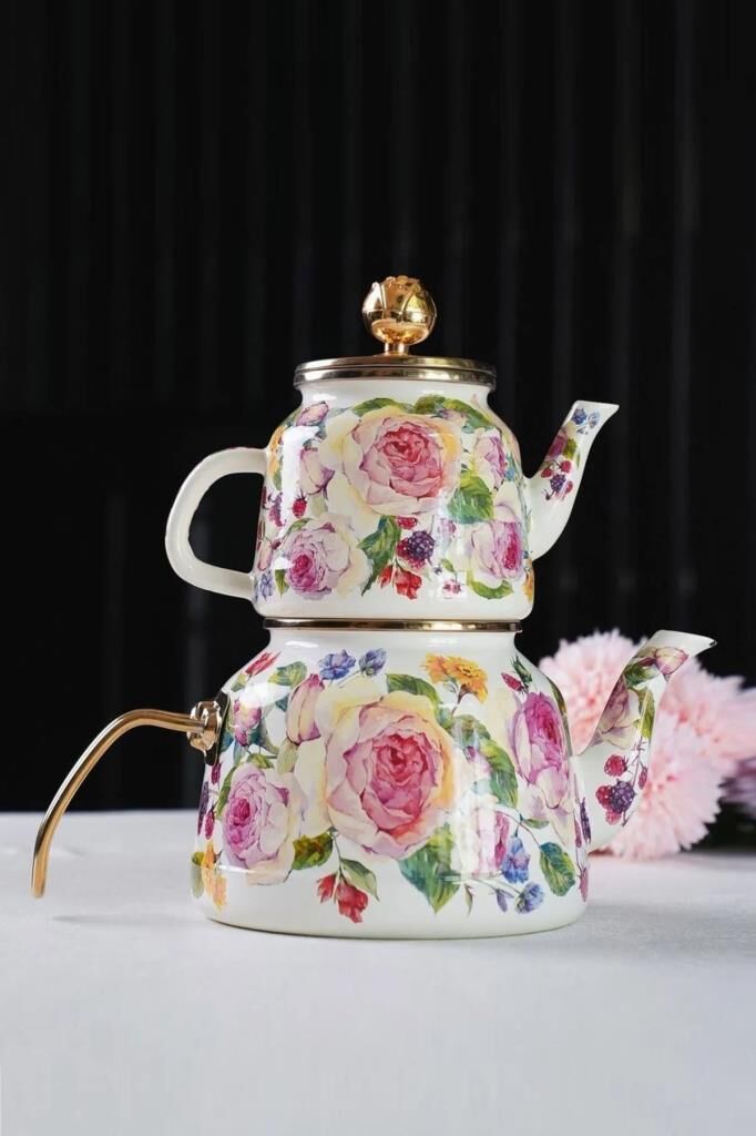 ROSE DELUXE EMAYE ÇAYDANLIK