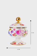 ROSE DELUXE EMAYE AYAKLI KAVANOZ/ŞEKERLİK 18CM