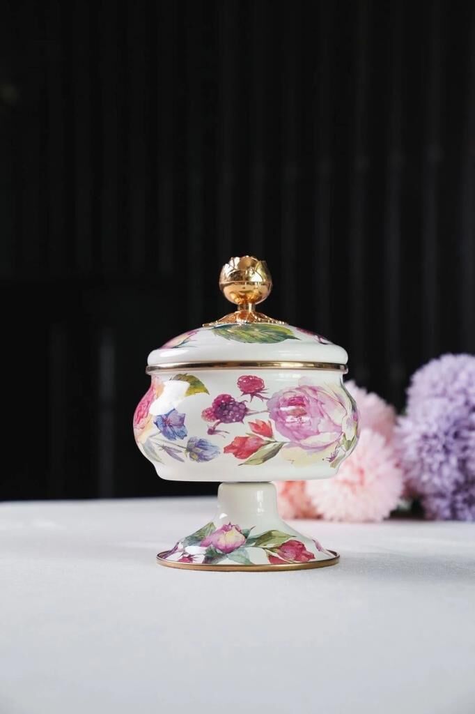 ROSE DELUXE EMAYE AYAKLI KAVANOZ/ŞEKERLİK 18CM