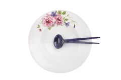 GÜRAL GRANDE SALATA MAKARNA TABAK MOR ÇİÇEK DESEN