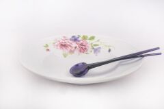 GÜRAL GRANDE SALATA MAKARNA TABAK MOR ÇİÇEK DESEN