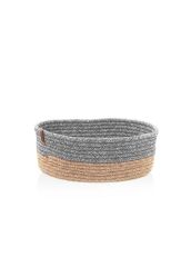 GRİ BAMBU JÜT OVAL SEPET 35X24X12CM