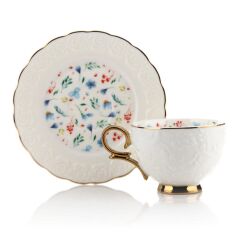 EMBOS ÇİÇEKLİ TEK KİŞİLİK TÜRK KAHVESİ FİNCANI