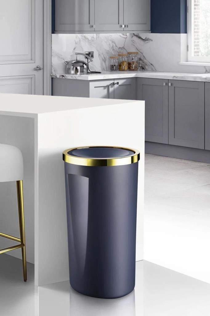 LENOX ÇÖP KOVASI 35LT LACİVERT ALTIN
