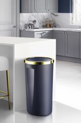LENOX ÇÖP KOVASI 35LT LACİVERT ALTIN