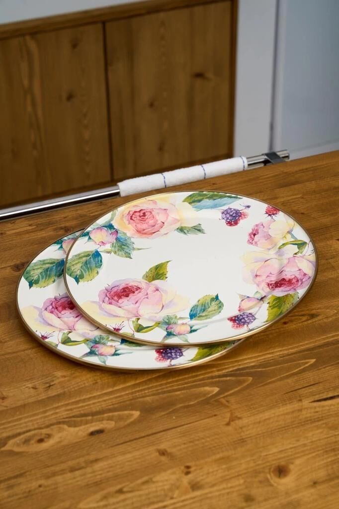ROSE DELUXE EMAYE 2'Lİ SUNUM TABAK 30CM