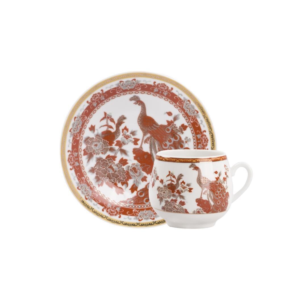 GEYŞA KIRMIZI TOMBUL TEK KİŞİLİK TÜRK KAHVESİ FİNCANI