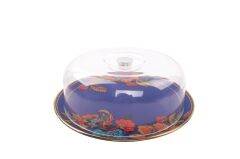 LORENA LACİVERT YUVARLAK KEK FANUS 31CM