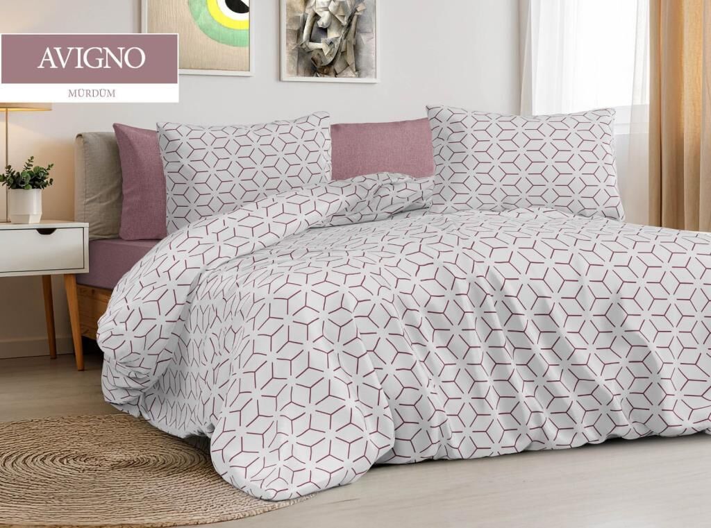 AVIGNO GÜL KURUSU ÇİFT KİŞİLİK NEVRESİM TAKIMI