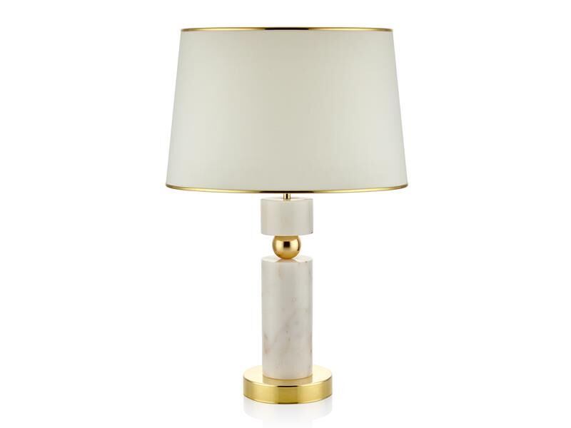 EVZA BEYAZ ALTIN KAİDELİ ABAJUR 60CM