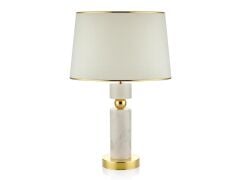 EVZA BEYAZ ALTIN KAİDELİ ABAJUR 60CM