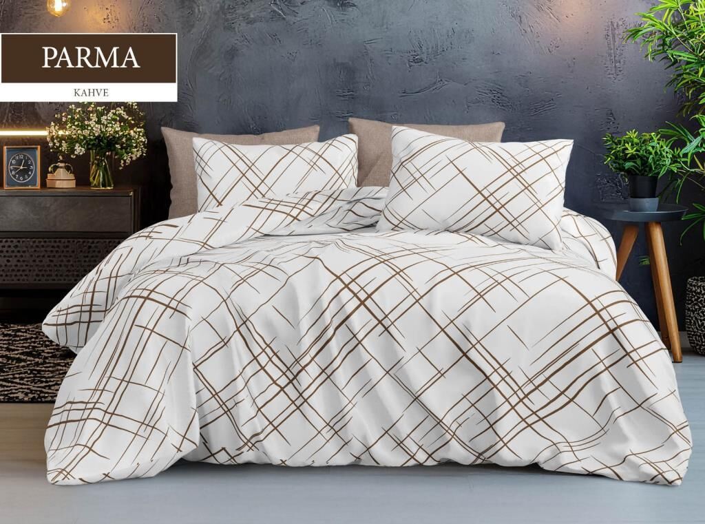 PARMA KAHVE ÇİFT KİŞİLİK NEVRESİM TAKIMI