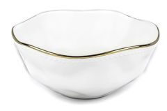 BEYAZ GOLD RİMLİ PORSELEN KASE 24X11CM