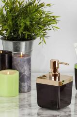 TOSKANA ŞEFFAF SİYAH ALTIN SIVI SABUNLUK