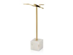 EVZA MERMER BEYAZ ALTIN KAİDELİ UÇAN KUŞ DEKOR 33CM