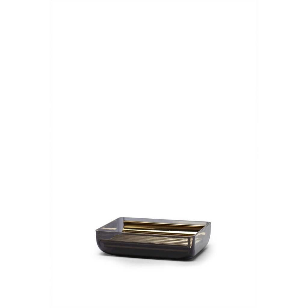 TOSKANA ŞEFFAF SİYAH ALTIN KATI SABUNLUK