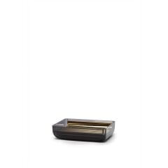 TOSKANA ŞEFFAF SİYAH ALTIN KATI SABUNLUK