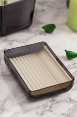 TOSKANA ŞEFFAF SİYAH ALTIN KATI SABUNLUK