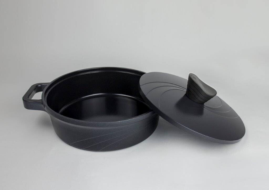 BORDAIN ALÜMİNYUM SIĞ TENCERE SİYAH 24CM