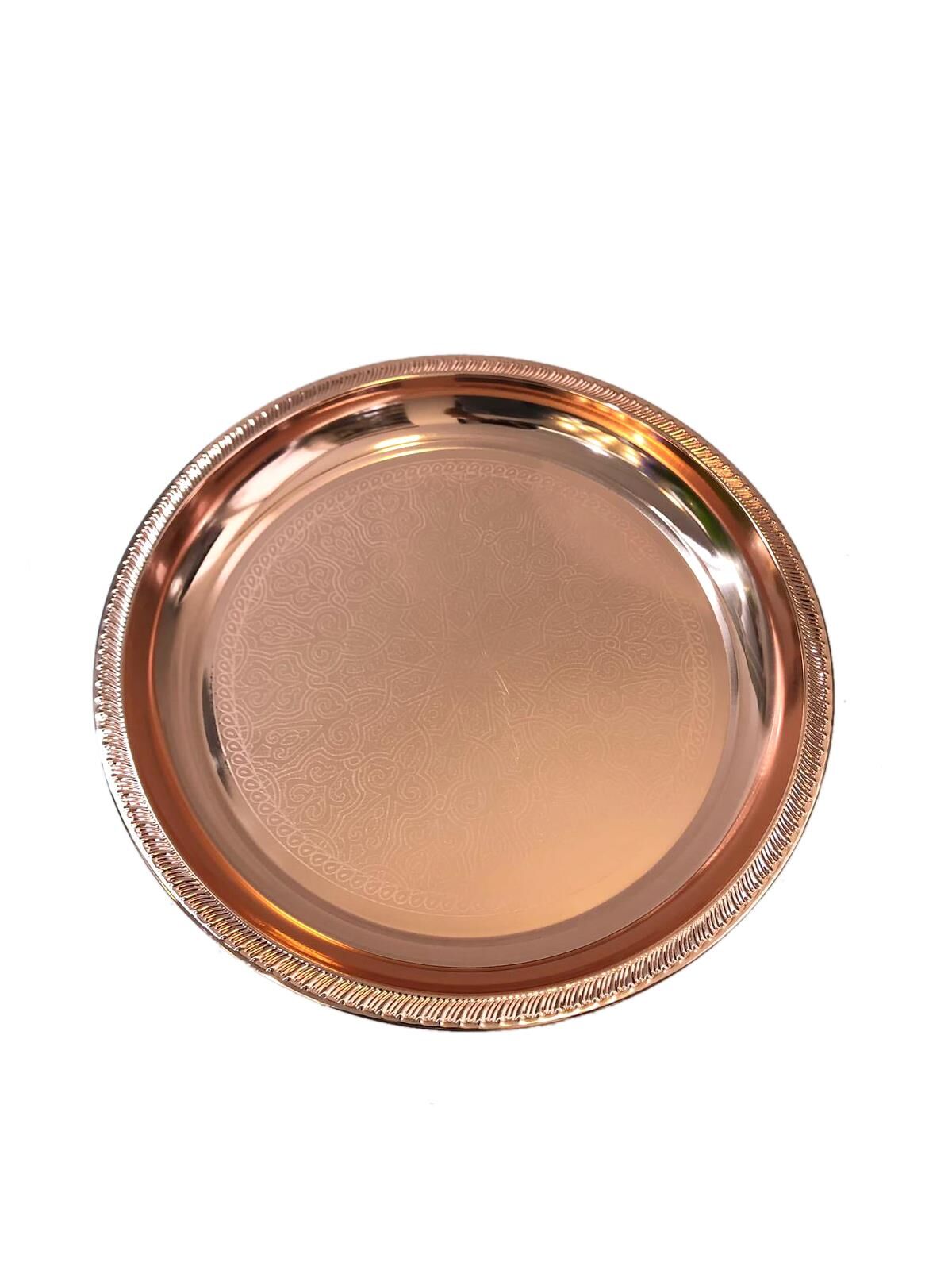 BAKIR METAL YUVARLAK TEPSİ