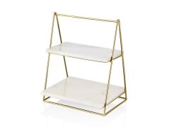 EVZA MERMER BEYAZ KATLI SUNUMLUK 30CM