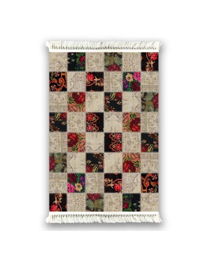 6001 ETNİK DESEN KAYDIRMAZ HALI 80x150cm