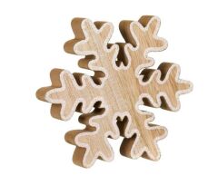 AHŞAP SİMLİ KAR TANESİ DEKOR 15CM