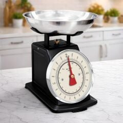 GÜMÜŞ KASELİ SİYAH MUTFAK TERAZİSİ