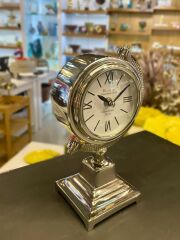 GÜMÜŞ AYAKLI MASA SAATİ 25CM