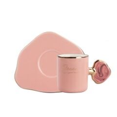 PEMBE ALTIN TEK KİŞİLİK TÜRK KAHVESİ FİNCANI