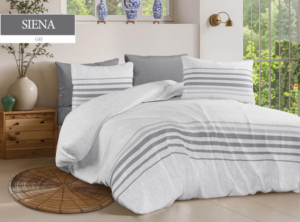 SIENA GRİ TEK KİŞİLİK NEVRESİM TAKIMI