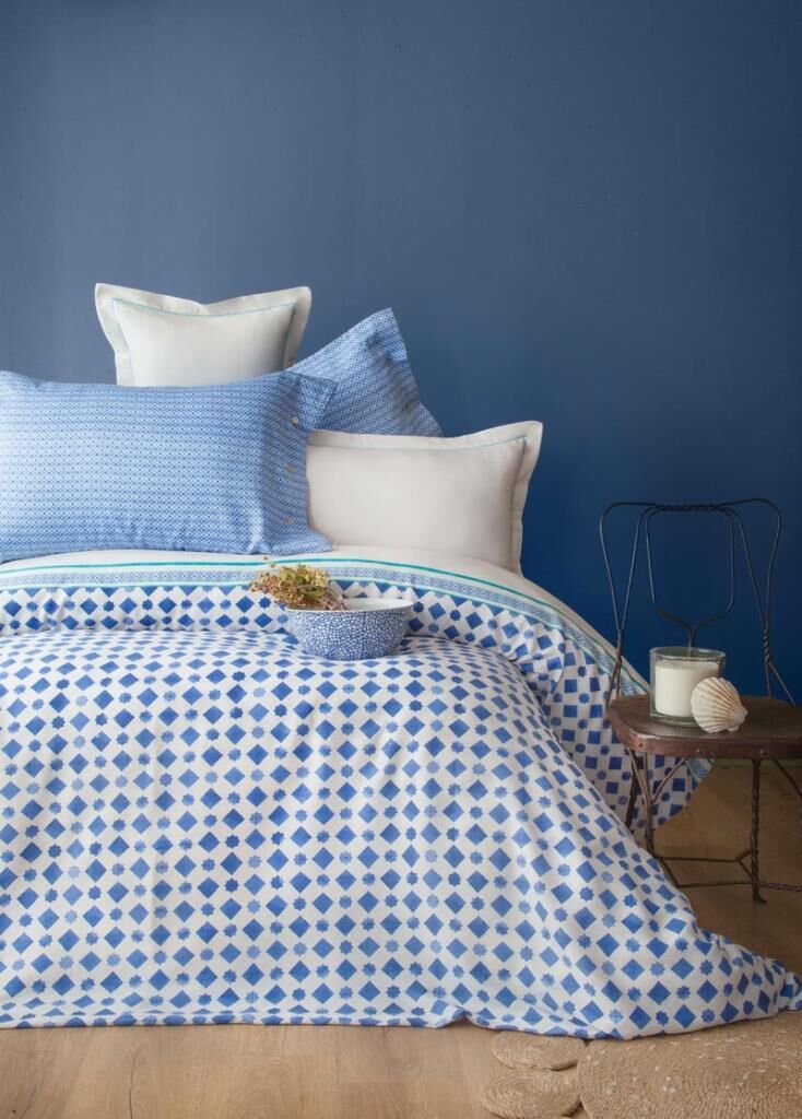 TERRA İNDİGO TENCEL BASKLI ÇİFT KİŞİLİK NEVRESİM TAKIMI