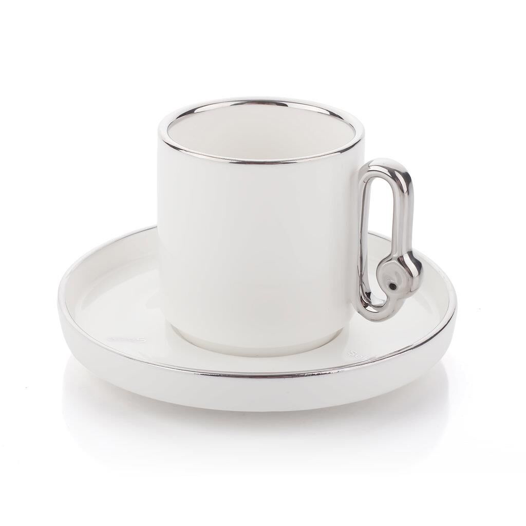 BEYAZ GÜMÜŞ 6 KİŞİLİK TÜRK KAHVESİ FİNCANI