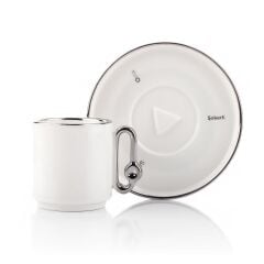 BEYAZ GÜMÜŞ 6 KİŞİLİK TÜRK KAHVESİ FİNCANI